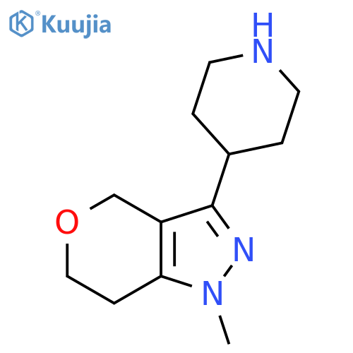 1-Methyl-3-(piperidin-4-yl)-1,4,6,7-tetrahydropyrano[4,3-c]pyrazole structure