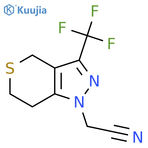 2-(3-(Trifluoromethyl)-6,7-dihydrothiopyrano[4,3-c]pyrazol-1(4H)-yl)acetonitrile structure
