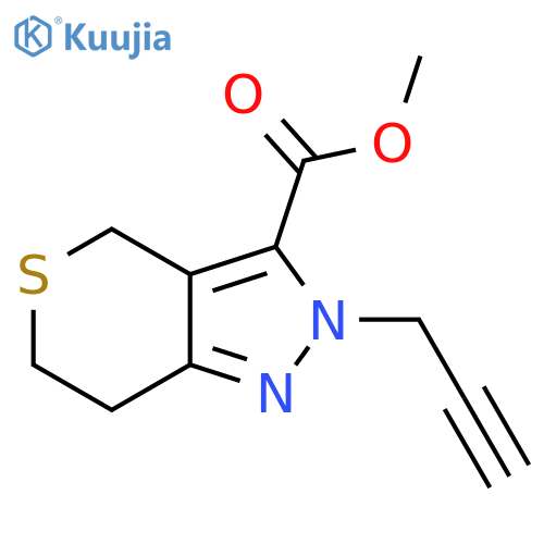Methyl 2-(prop-2-yn-1-yl)-2,4,6,7-tetrahydrothiopyrano[4,3-c]pyrazole-3-carboxylate structure