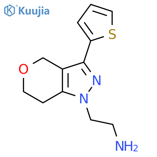 2-(3-(Thiophen-2-yl)-6,7-dihydropyrano[4,3-c]pyrazol-1(4H)-yl)ethan-1-amine structure