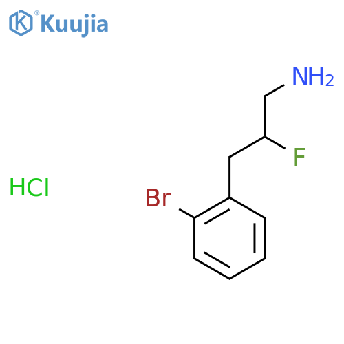 3-(2-Bromophenyl)-2-fluoropropan-1-amine hydrochloride structure