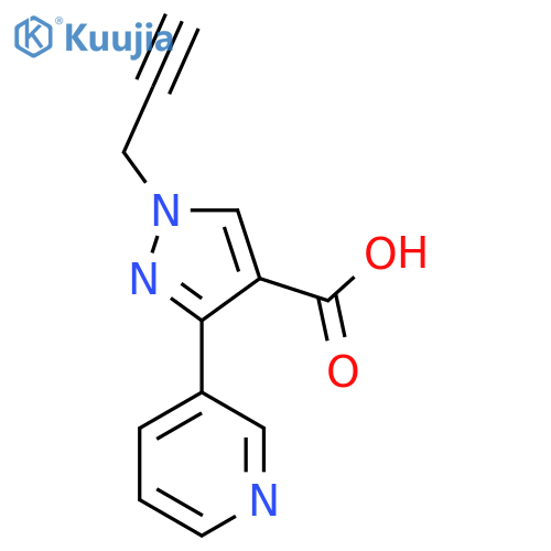 1-(Prop-2-yn-1-yl)-3-(pyridin-3-yl)-1H-pyrazole-4-carboxylic acid structure