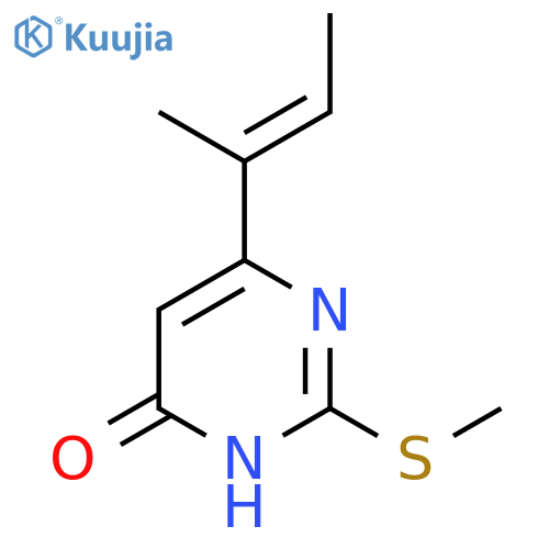(E)-6-(but-2-en-2-yl)-2-(methylthio)pyrimidin-4(3H)-one structure