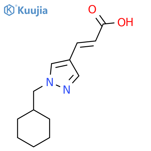 (2E)-3-[1-(cyclohexylmethyl)-1H-pyrazol-4-yl]prop-2-enoic acid structure