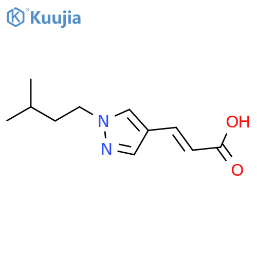 (2E)-3-[1-(3-methylbutyl)-1H-pyrazol-4-yl]prop-2-enoic acid structure