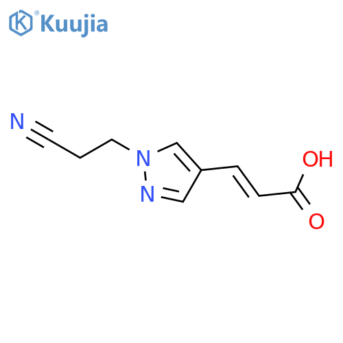 (2E)-3-[1-(2-cyanoethyl)-1H-pyrazol-4-yl]prop-2-enoic acid structure