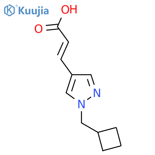 (2E)-3-[1-(cyclobutylmethyl)-1H-pyrazol-4-yl]prop-2-enoic acid structure