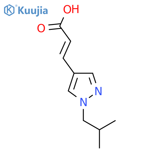 (2E)-3-[1-(2-methylpropyl)-1H-pyrazol-4-yl]prop-2-enoic acid structure