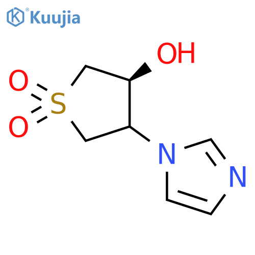 trans-3-hydroxy-4-(1H-imidazol-1-yl)-1lambda6-thiolane-1,1-dione structure