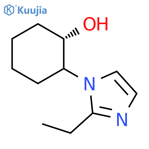 trans-2-(2-ethyl-1H-imidazol-1-yl)cyclohexan-1-ol structure