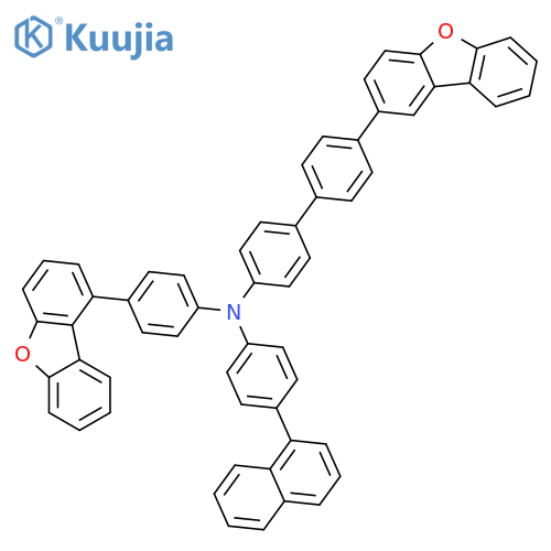 [1,1'-Biphenyl]-4-amine, 4'-(2-dibenzofuranyl)-N-[4-(1-dibenzofuranyl)phenyl]-N-[4-(1-naphthalenyl)phenyl]- structure