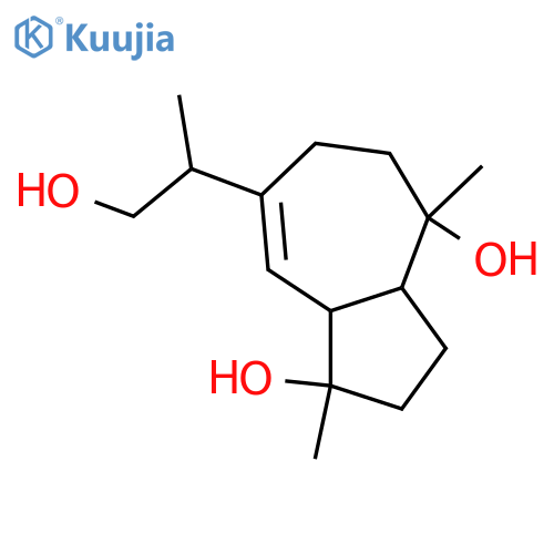 6-Guaiene-4,10,12-triol; (1α,4β,5β,10α,11ξ)-form structure