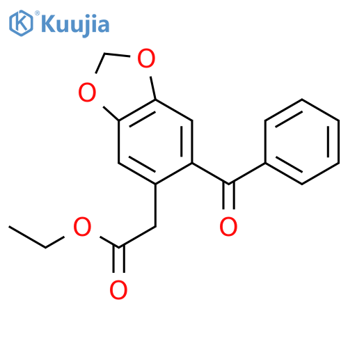 1,3-Benzodioxole-5-acetic acid, 6-benzoyl-, ethyl ester structure