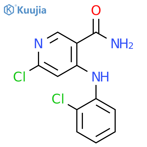 6-chloro-4-((2-chlorophenyl)amino)nicotinamide structure