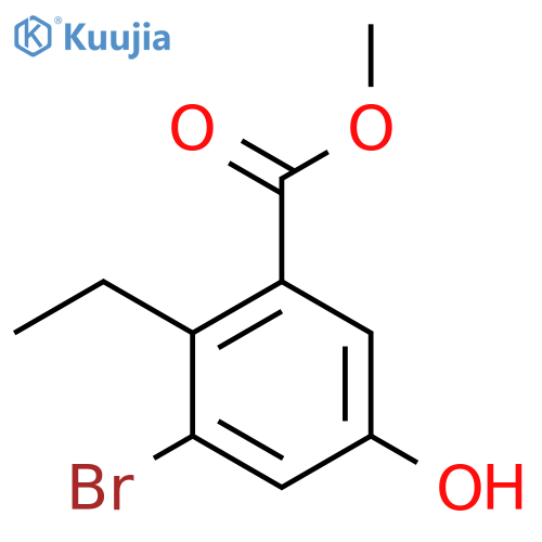 Methyl 3-bromo-2-ethyl-5-hydroxybenzoate structure