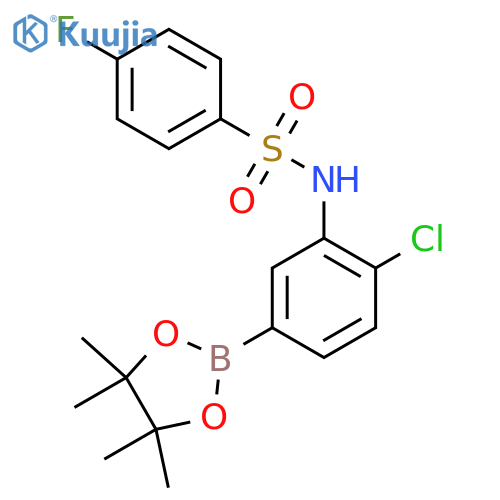 N-(2-Chloro-5-(4,4,5,5-tetramethyl-1,3,2-dioxaborolan-2-yl)phenyl)-4-fluorobenzenesulfonamide structure