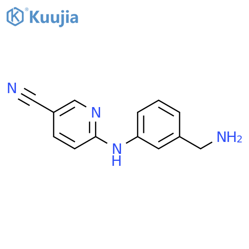 3-Pyridinecarbonitrile, 6-[[3-(aminomethyl)phenyl]amino]- structure
