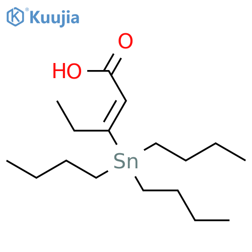 2-Pentenoic acid, 3-(tributylstannyl)-, (2E)- structure