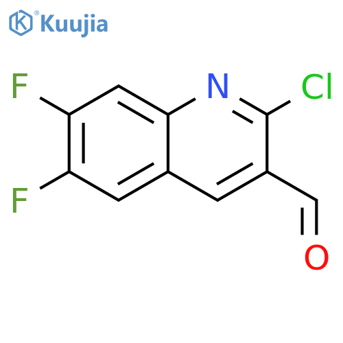 2-Chloro-6,7-difluoro-3-quinolinecarboxaldehyde structure