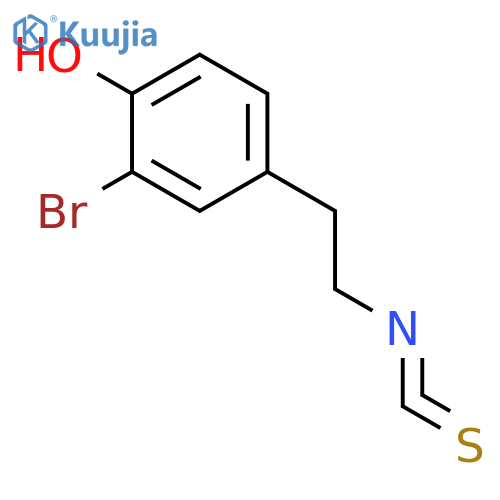 Phenol, 2-bromo-4-(2-isothiocyanatoethyl)- structure