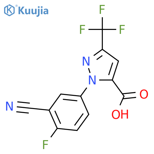 1H-Pyrazole-5-carboxylic acid,1-(3-cyano-4-fluorophenyl)-3-(trifluoromethyl)- structure
