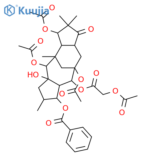 3,5,6,11,14,15-Hexahydroxy-9-segetanone; (3β,5α,11α,14α,15β)-form, 3-Benzoyl, 5-O-(2-acetoxyacetyl), 6,11,14-tri-Ac structure