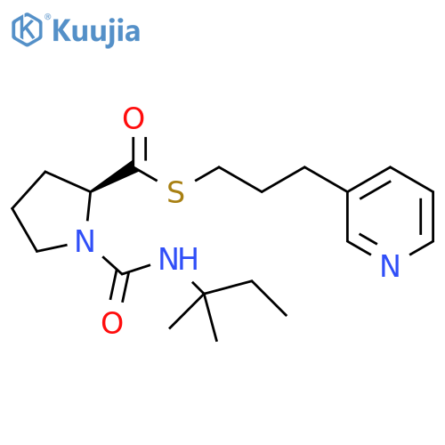 2-Pyrrolidinecarbothioic acid, 1-[[(1,1-dimethylpropyl)amino]carbonyl]-,S-[3-(3-pyridinyl)propyl] ester, (2S)- structure
