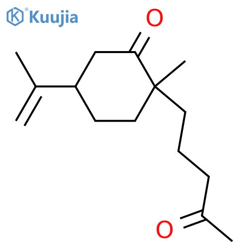 Cyclohexanone, 2-methyl-5-(1-methylethenyl)-2-(4-oxopentyl)-, (2S,5R)- structure