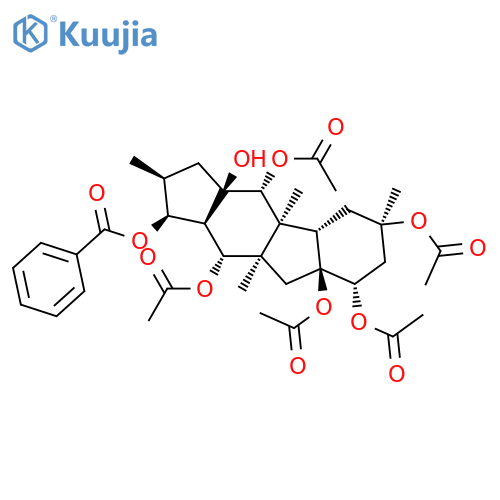 5,8,9,10,14-Pentaacetoxy-3-benzoyloxy-15-hydroxypepluane structure