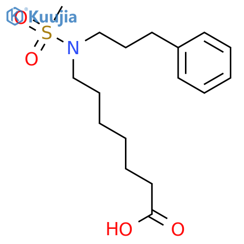Heptanoic acid, 7-[(methylsulfonyl)(3-phenylpropyl)amino]- structure