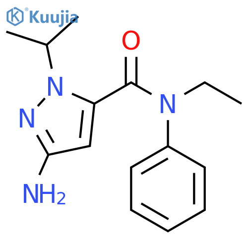 3-amino-N-ethyl-1-isopropyl-N-phenyl-1H-pyrazole-5-carboxamide structure