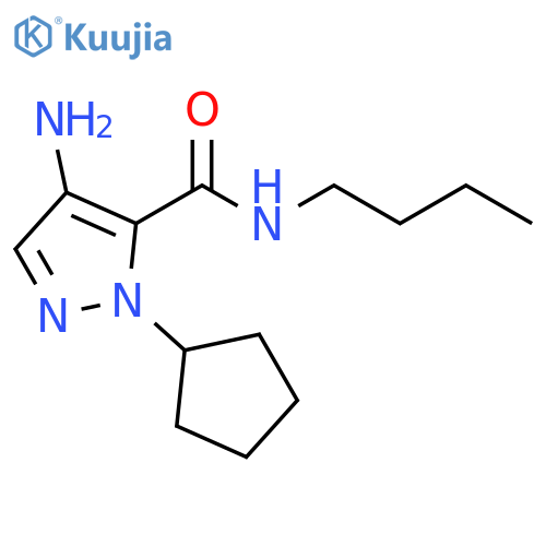 4-amino-N-butyl-1-cyclopentyl-1H-pyrazole-5-carboxamide structure