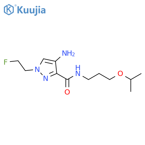 4-amino-1-(2-fluoroethyl)-N-(3-isopropoxypropyl)-1H-pyrazole-3-carboxamide structure