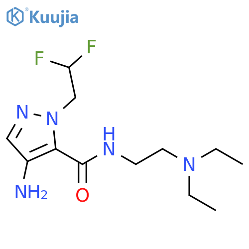 4-amino-N-[2-(diethylamino)ethyl]-1-(2,2-difluoroethyl)-1H-pyrazole-5-carboxamide structure