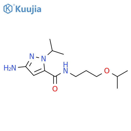 3-amino-N-(3-isopropoxypropyl)-1-isopropyl-1H-pyrazole-5-carboxamide structure