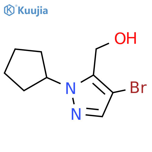 (4-bromo-1-cyclopentyl-1H-pyrazol-5-yl)methanol structure
