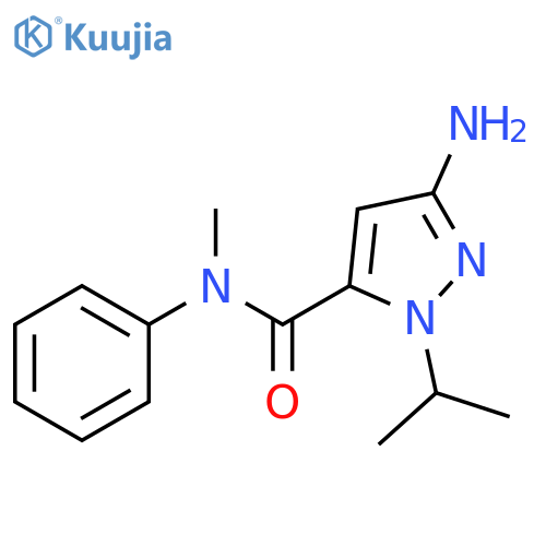 3-amino-1-isopropyl-N-methyl-N-phenyl-1H-pyrazole-5-carboxamide structure
