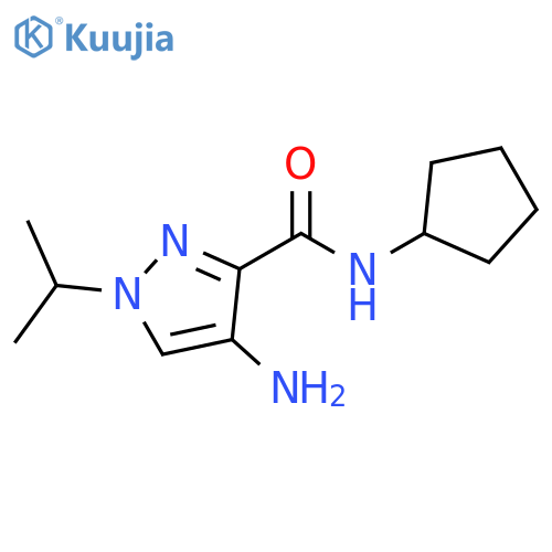 4-amino-N-cyclopentyl-1-isopropyl-1H-pyrazole-3-carboxamide structure