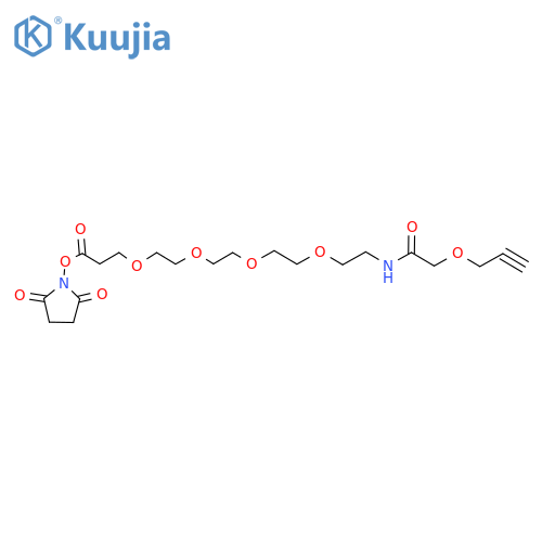 Propargyl-O-C1-amido-PEG4-C2-NHS ester structure