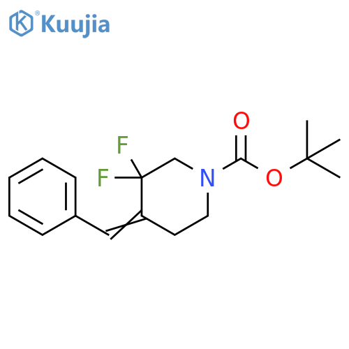 tert-butyl 4-benzylidene-3,3-difluoropiperidine-1-carboxylate structure