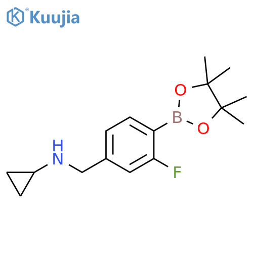 Benzenemethanamine, N-cyclopropyl-3-fluoro-4-(4,4,5,5-tetramethyl-1,3,2-dioxaborolan-2-yl)- structure