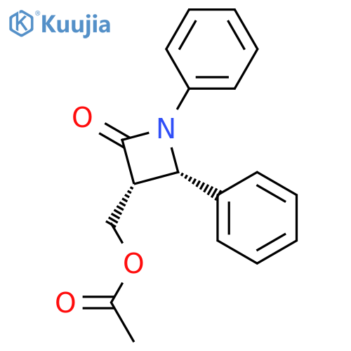 2-Azetidinone, 3-[(acetyloxy)methyl]-1,4-diphenyl-, (3R,4S)- structure