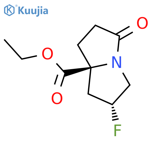ethyl (2R,8S)-2-fluoro-5-oxo-2,3,6,7-tetrahydro-1H-pyrrolizine-8-carboxylate structure