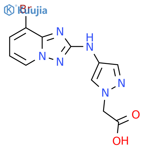 2-(4-((8-Bromo-[1,2,4]triazolo[1,5-A]pyridin-2-YL)amino)-1H-pyrazol-1-YL)acetic acid structure