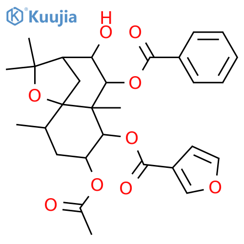 1,2,8,9-Tetrahydroxydihydro-β-agarofuran; (1α,2β,8α,9α)-form, 9-Benzoyl, 1-O-(3-furancarbonyl), 2-Ac structure