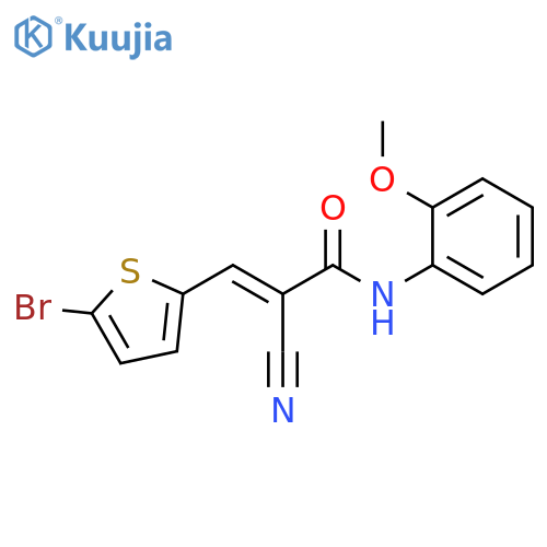 (E)-3-(5-bromothiophen-2-yl)-2-cyano-N-(2-methoxyphenyl)prop-2-enamide structure