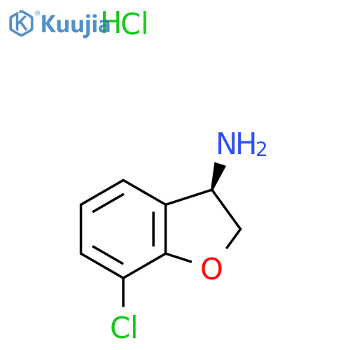 (3R)-7-Chloro-2,3-dihydro-1-benzofuran-3-amine;hydrochloride structure