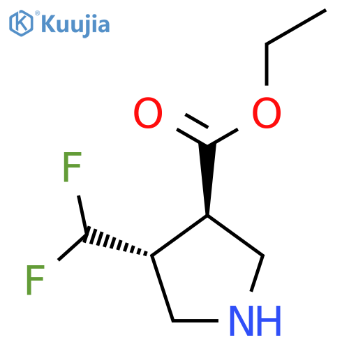 ethyl trans-4-(difluoromethyl)pyrrolidine-3-carboxylate structure