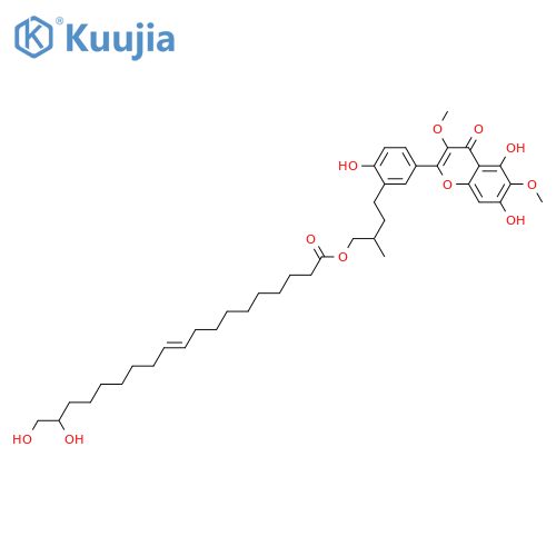 3,4',5,6,7-Pentahydroxy-3'-prenylflavone; 4''-Hydroxy, 2'',3''-dihydro, 3,6-di-Me ether, 4''-O-(18,19-dihydroxy-10Z-nonadecenoyl) structure