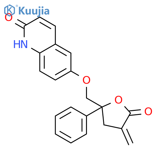 6-(4-Methylene-5-oxo-2-phenyltetrahydrofuran-2-ylmethoxy)quinolin-2(1H)-one structure